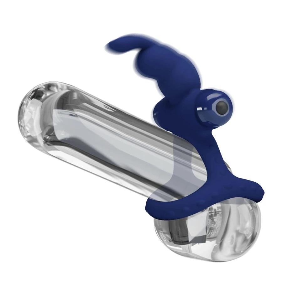 PRETTY LOVE - LUCHITO DOUBLE VIBRATING RING RABIT BLUE